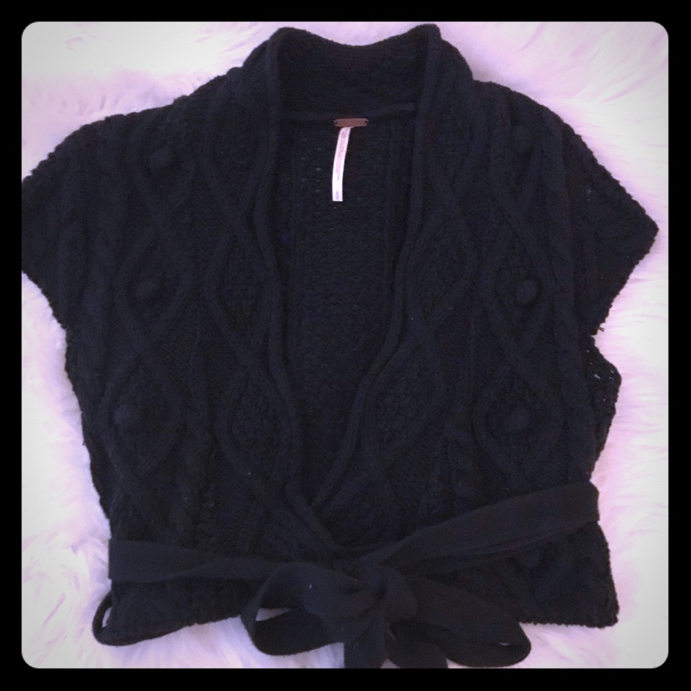 Free People Cropped Wrap Sweater